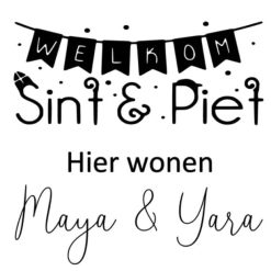 Welkom Sint & Piet raamsticker Mini Fem
