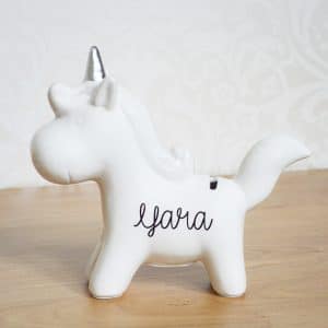 Unicorn spaarpot met naam