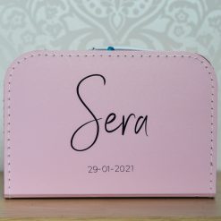 Kinderkoffertje met naam en geboortedatum Mini Fem