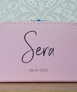 Kinderkoffertje met naam en geboortedatum Mini Fem