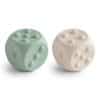 Mushie dice press toy groen wit