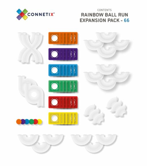 Connetix Rainbow Ball Run Uitbreidingsset inhoud