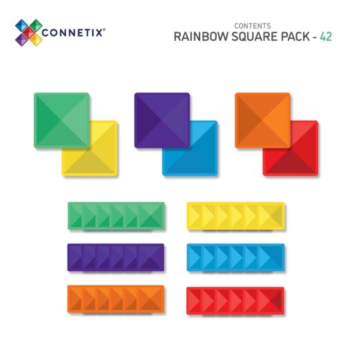Connetix Rainbow Square Pack inhoud