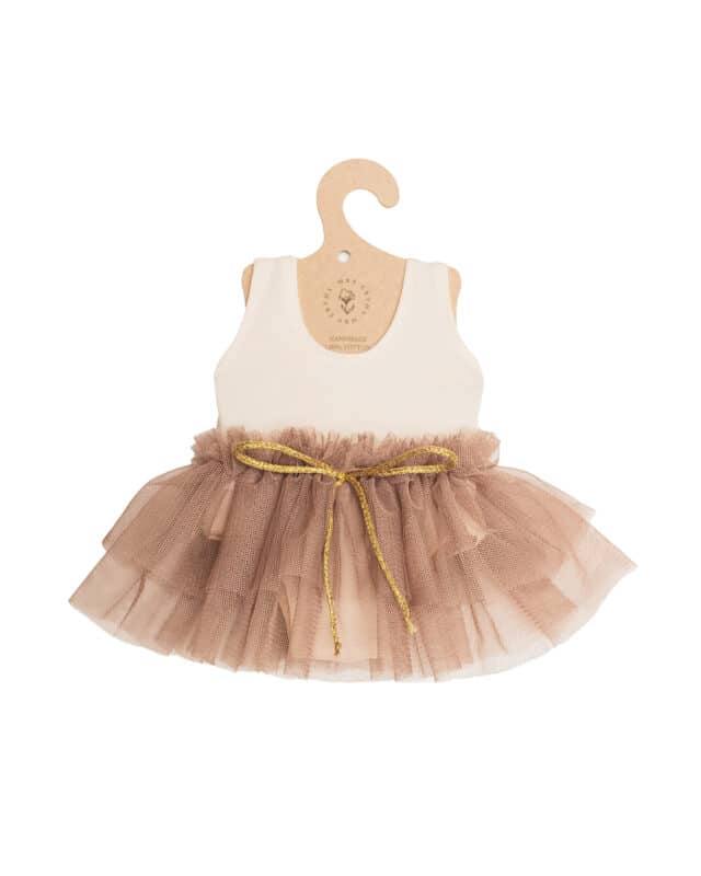 Mrs Ertha Poppenkleding Ballet Set Taupe