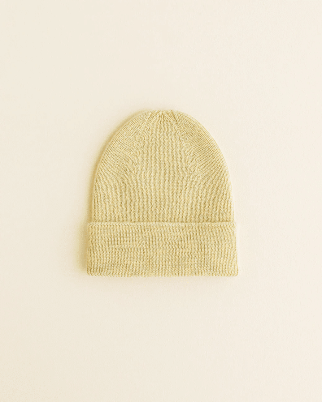 Hvid Newborn Beanie Light Yellow