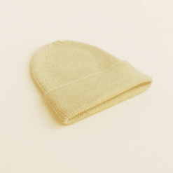 Hvid Newborn Beanie Light Yellow
