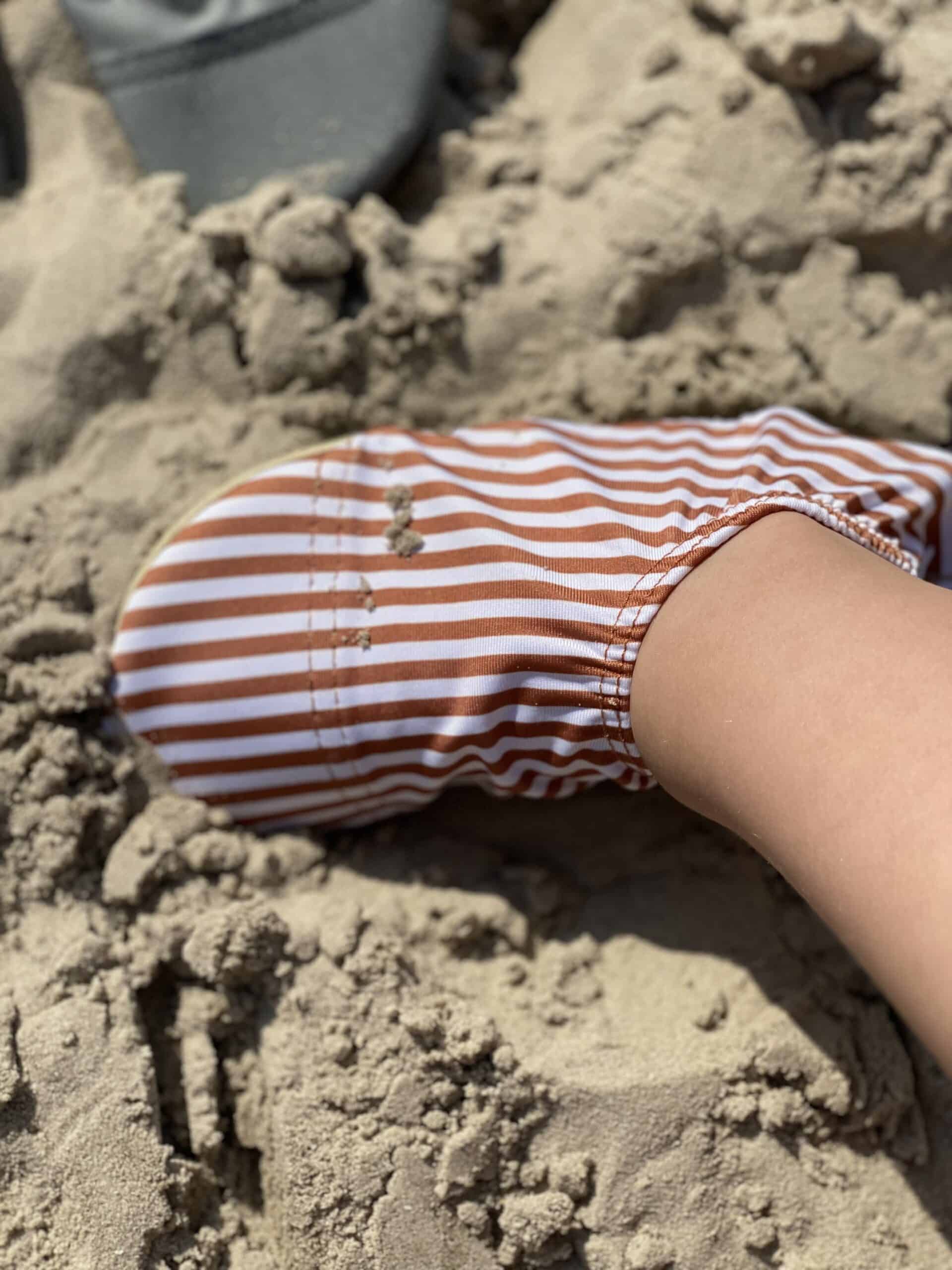 Slipstop waterschoentjes Cognac Stripe