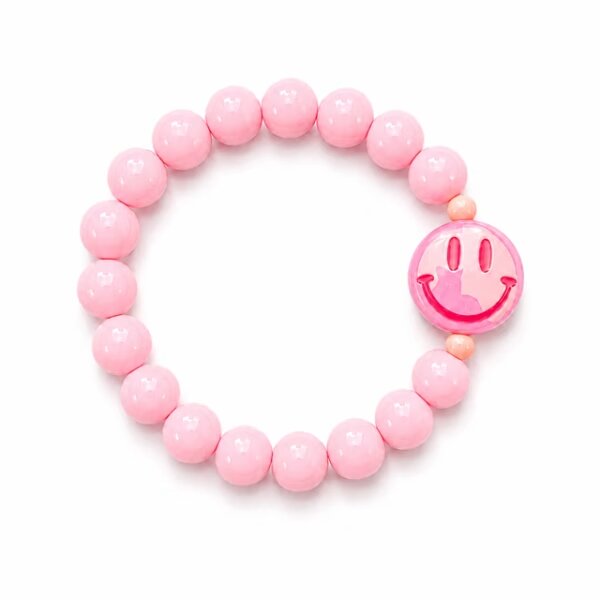 Armband roze smiley