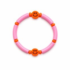 Arrmband tube roze met smiley