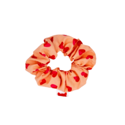 Scrunchie peach hearts