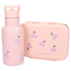 Kidzroom Nostalgia Kersjes RVS set drinkfles lunchbox