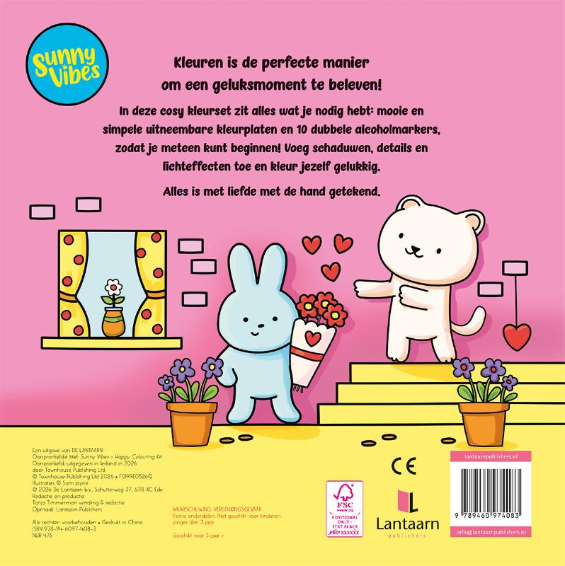 Kleurboek Happy kleurset (met 10 dubbele alcoholmarkers)
