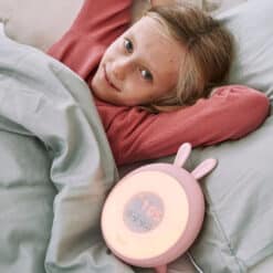 Rabbit & Friends Wake Up Lamp met wekker roze