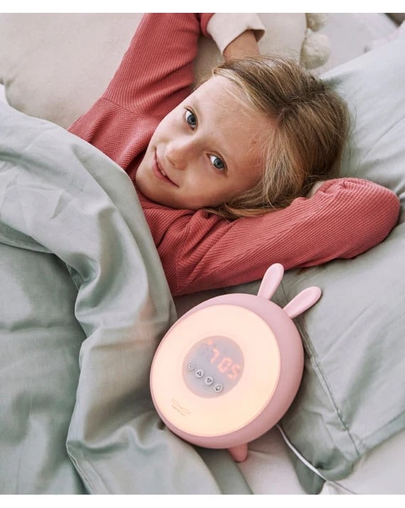 Rabbit & Friends Wake Up Lamp met wekker roze