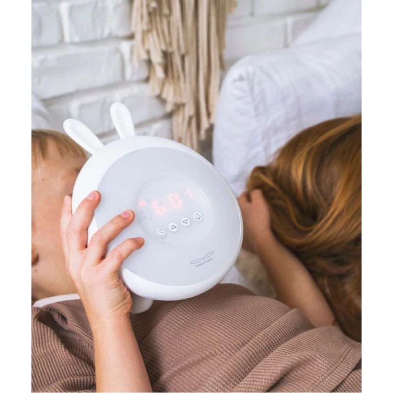 Rabbit & Friends Wake Up Lamp met wekker wit