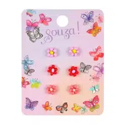 Souza Oorbellen Tyra bloemen roze oorstekers